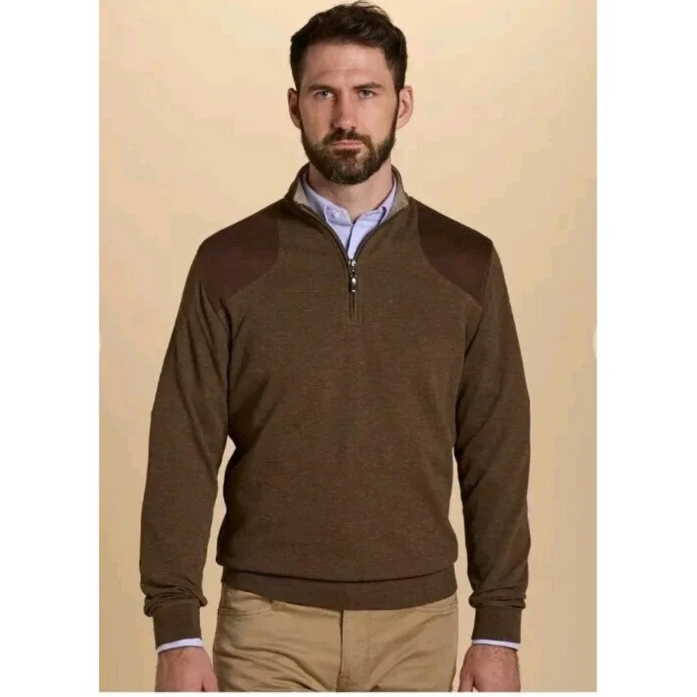 Sharp Lad XXL NWT Quarter-zip Pullover In Mocha $165